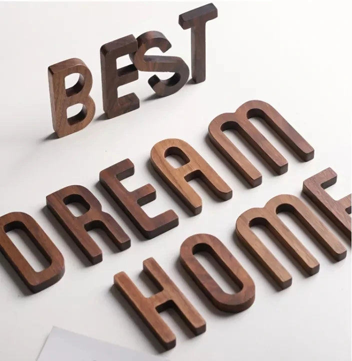 Walnut Wood Home Hanging Letters Decorative Wall Art Wooden Signs Decor for Living Room Kitchen Entryway Housewarming Gift Br
