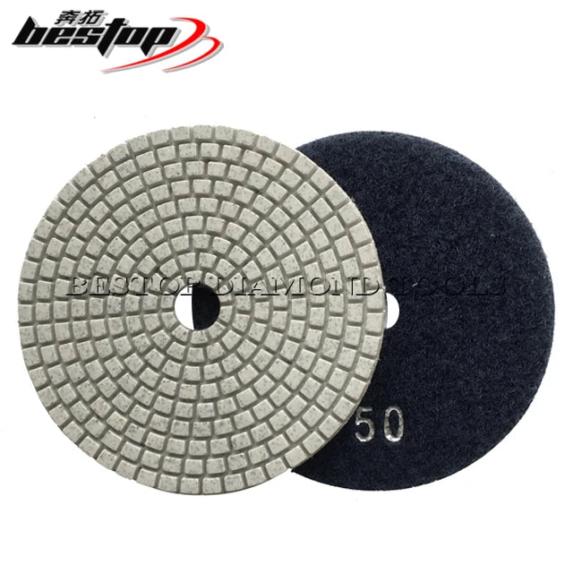 4 Inch round Granite and Marble Diamond Wet Polishing Pad Flexible OEM Customizable Stone Polishing Pads