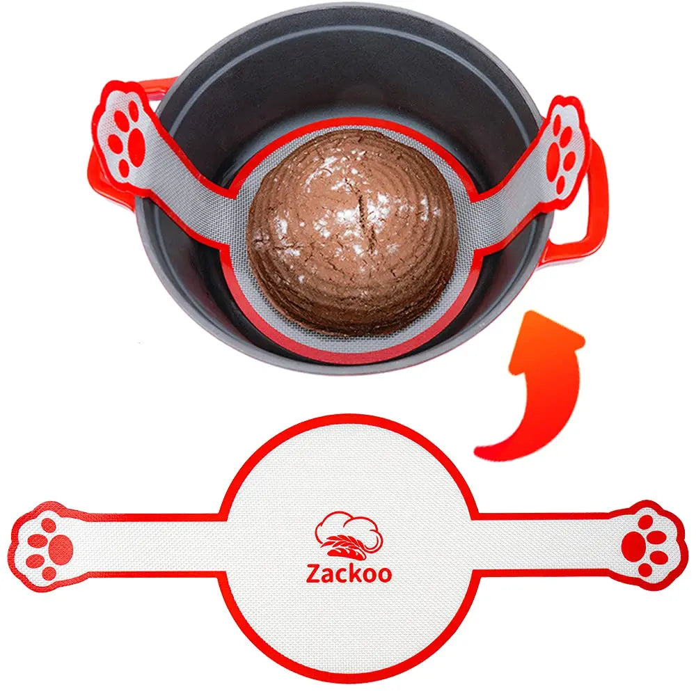 Long Handle Non-stick Baking Mat Bread Sling Silicone Dutch Oven Liner Silicone Baking Mat for Dutch Oven Bread Baking