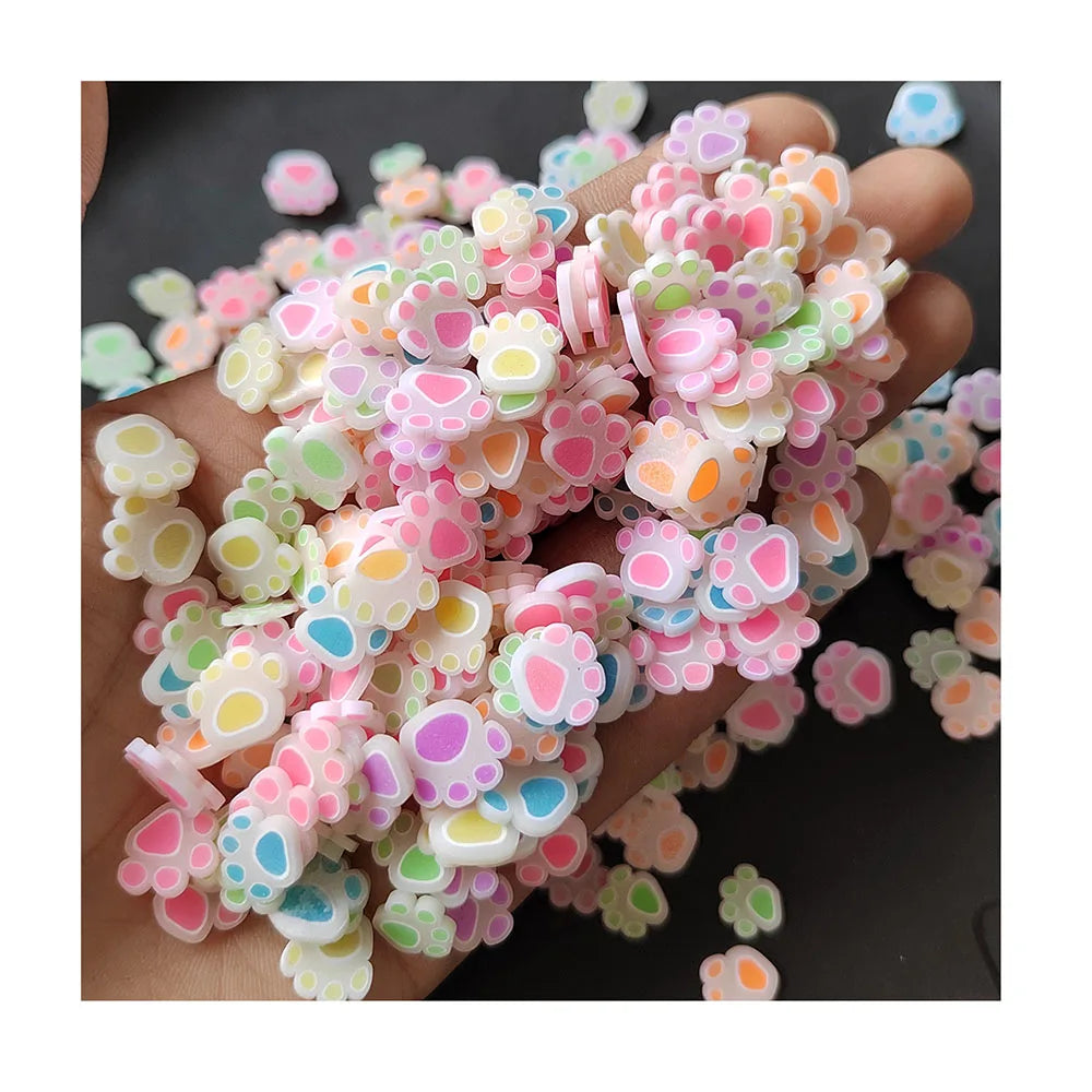 Paw Print Pastels Polymer Clay Slices Slime Sprinkles