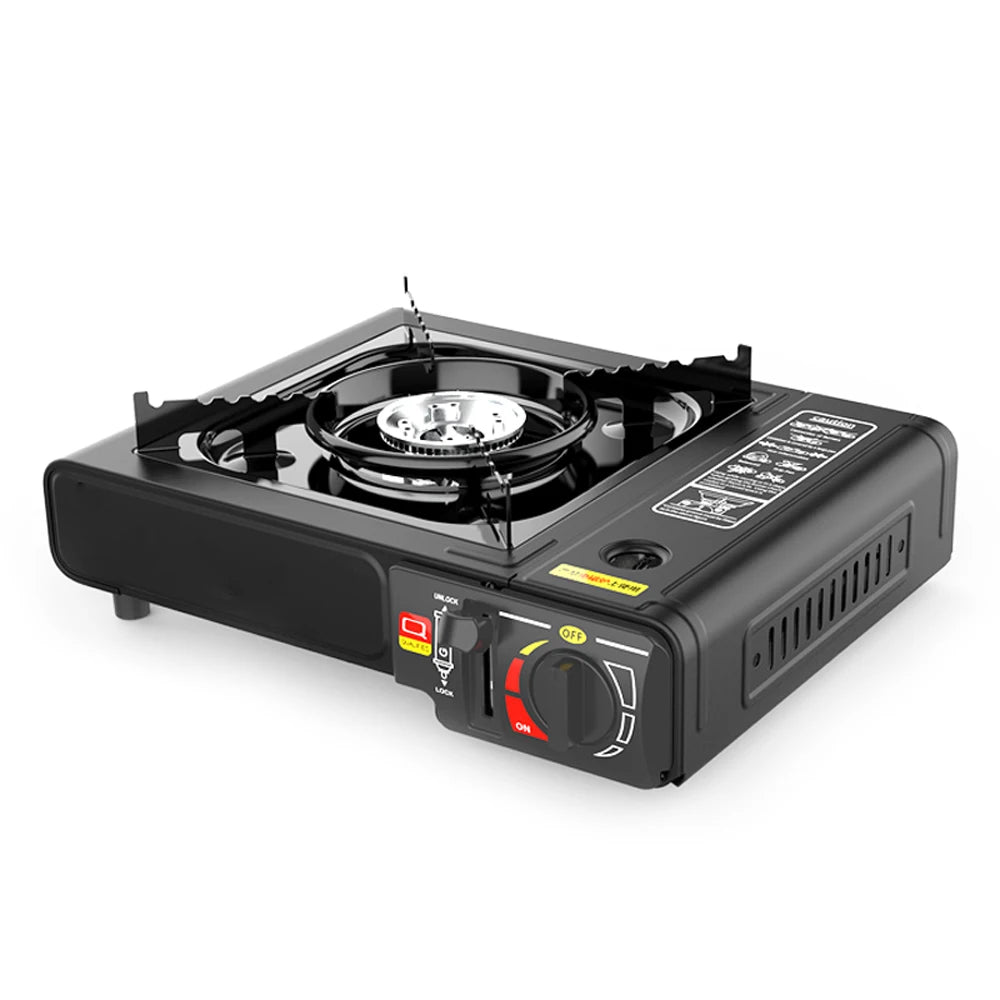 Portable Propane Butane Split Manual Metallic Outdoor Camping Stove with Electronic Ignition for Hiking Fishing BBQ
