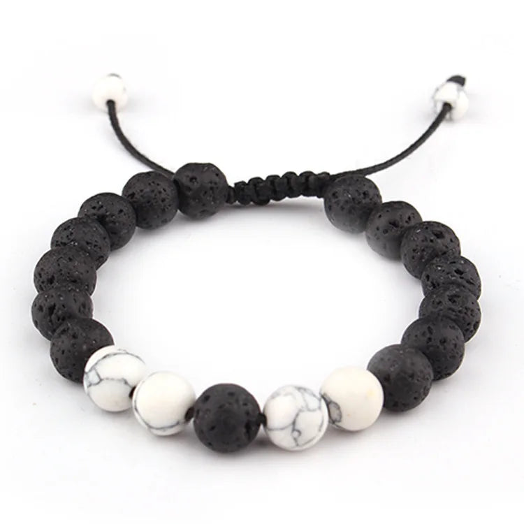 Smelling Stress Relief Yoga Beads Adjustable Bracelet Anxiety Aromatherapy Essential Oil Diffuser Healing Lava Bracelet