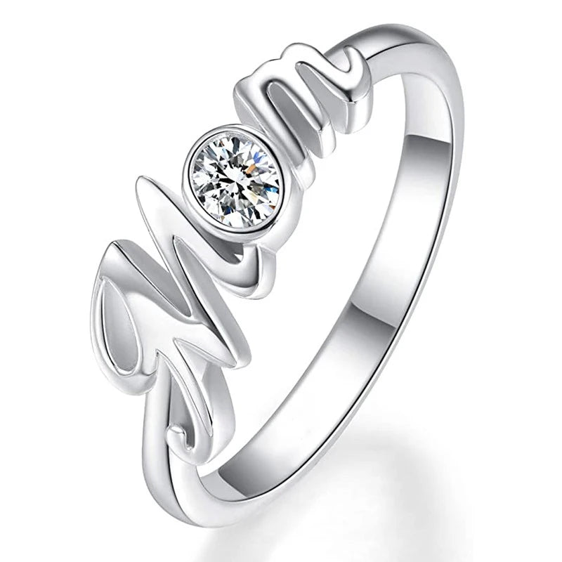 CAOSHI Hot Sell Elegant Rings Silver Plating Imitated Diamond Jewelry for Mother's Day Fashion Party CZ Rings Jewelry for Wom