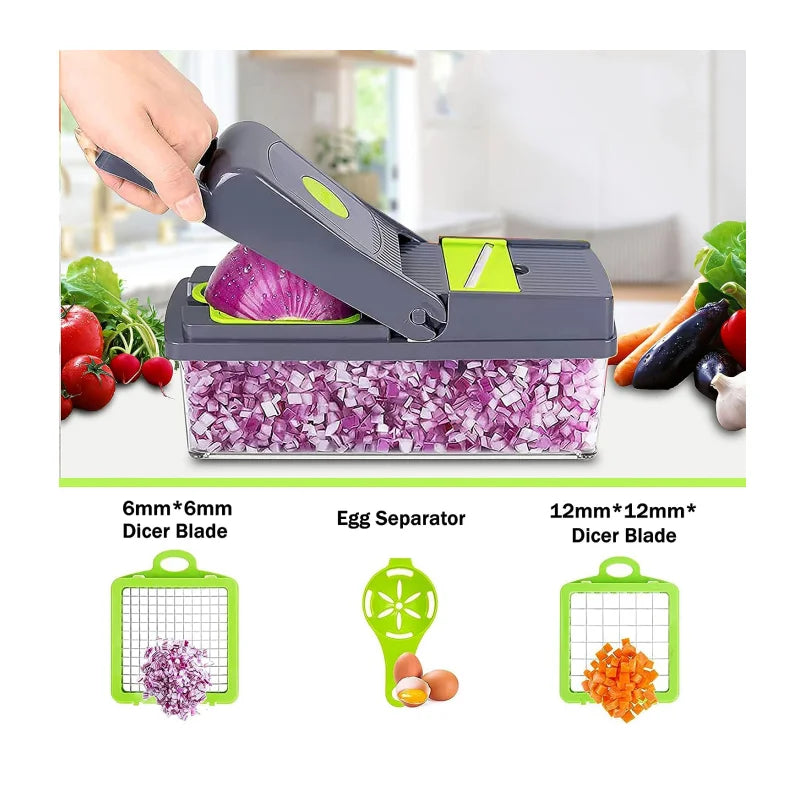 14 in 1 Hand Operated Vegetable  Chopper Food Chopper Onion Cutter Vegetable Slicer