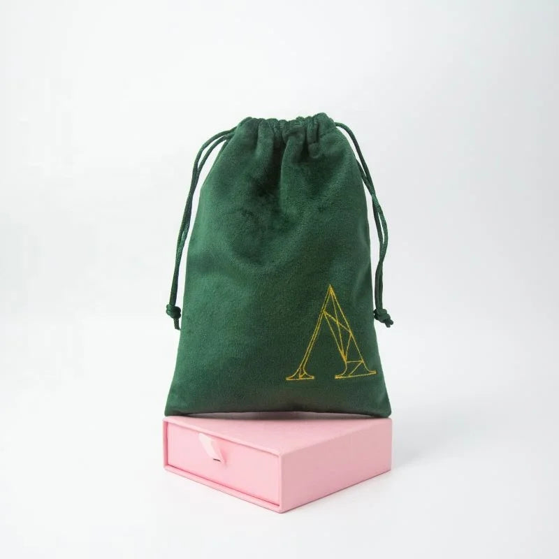 Custom Logo Printed Luxury Gift Velvet Drawstring Pouch Cosmetic Dust Bag