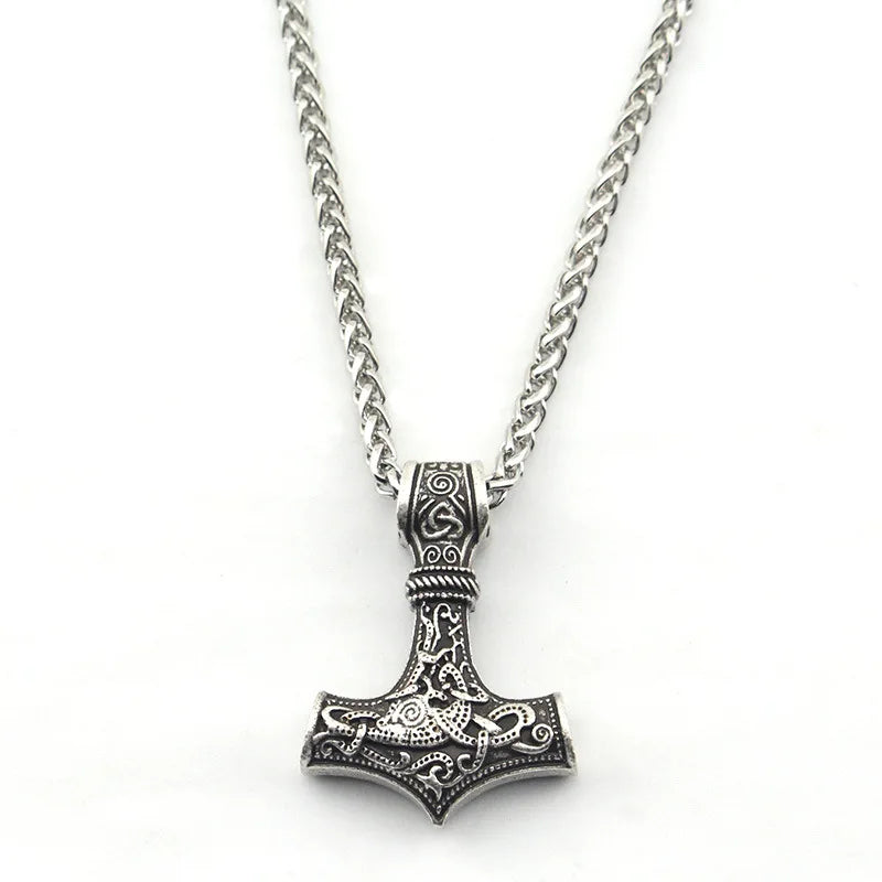 Cheap Wholesale Thor Hammer Necklace for Men Vintage Viking Jewelry Thor Mjolnir Pendant