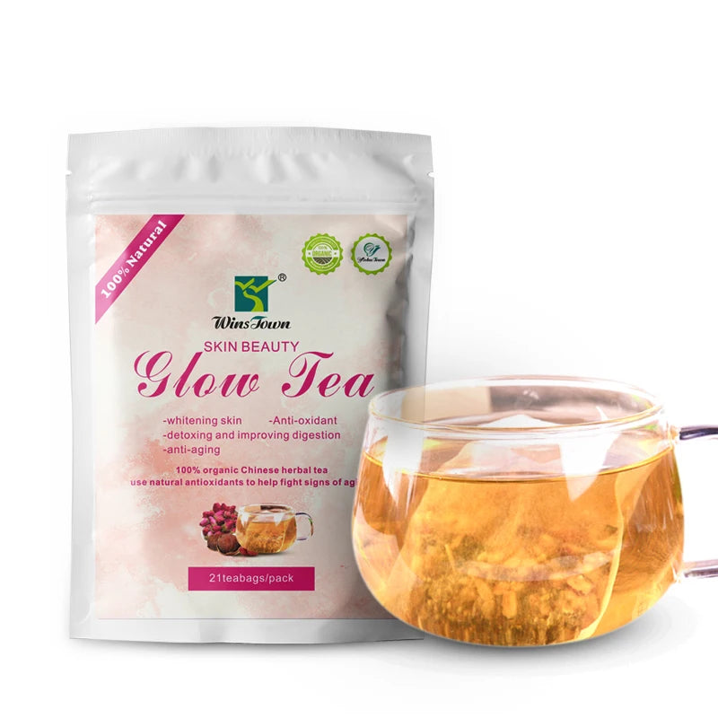 Winstown Glow Tea Private Label Skin Beauty Whitening Natural Flavor Herbal Anti Aging Lightening Tea for Glow Women