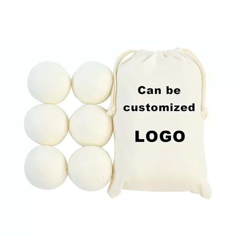 Wholesale 6 Pack Eco Friendly 100% New Zealand Wool Round Dryer Balls 2cm-10cm Diameter White Finice Brand