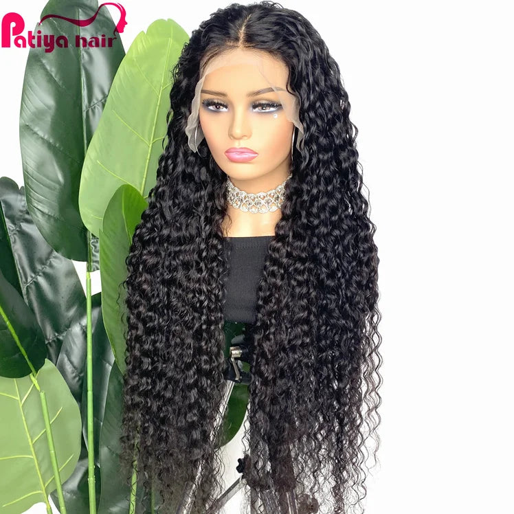 Online Shop Natural Black Curly Raw Hair Wig 13x4 13x6 5*5 Transparent HD Lace Front Closure Glueless Peruvian Human Hair Wig