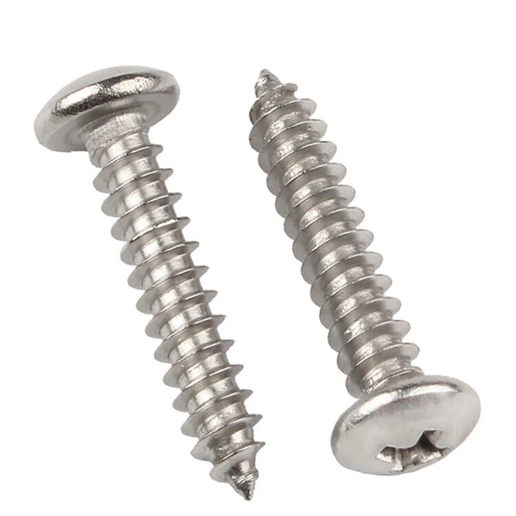 #6 #7 #8 #10 Stainless Steel 304 Self Tapping Screws Phillips Pan Head Wood Screws