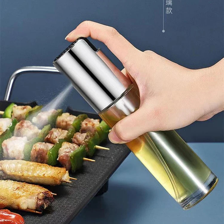Kitchen Pump Glass Vinegar ABS Glass Bottle Oil Dispenser Olive Jar Oil Sprayer Bottle