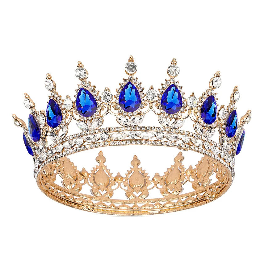 Wholesale Bridal Wedding Round Rhinestone Crown Tiara Princess Girl Metal Crystal Rhinestone Tiara for Graduation Birthday Pa