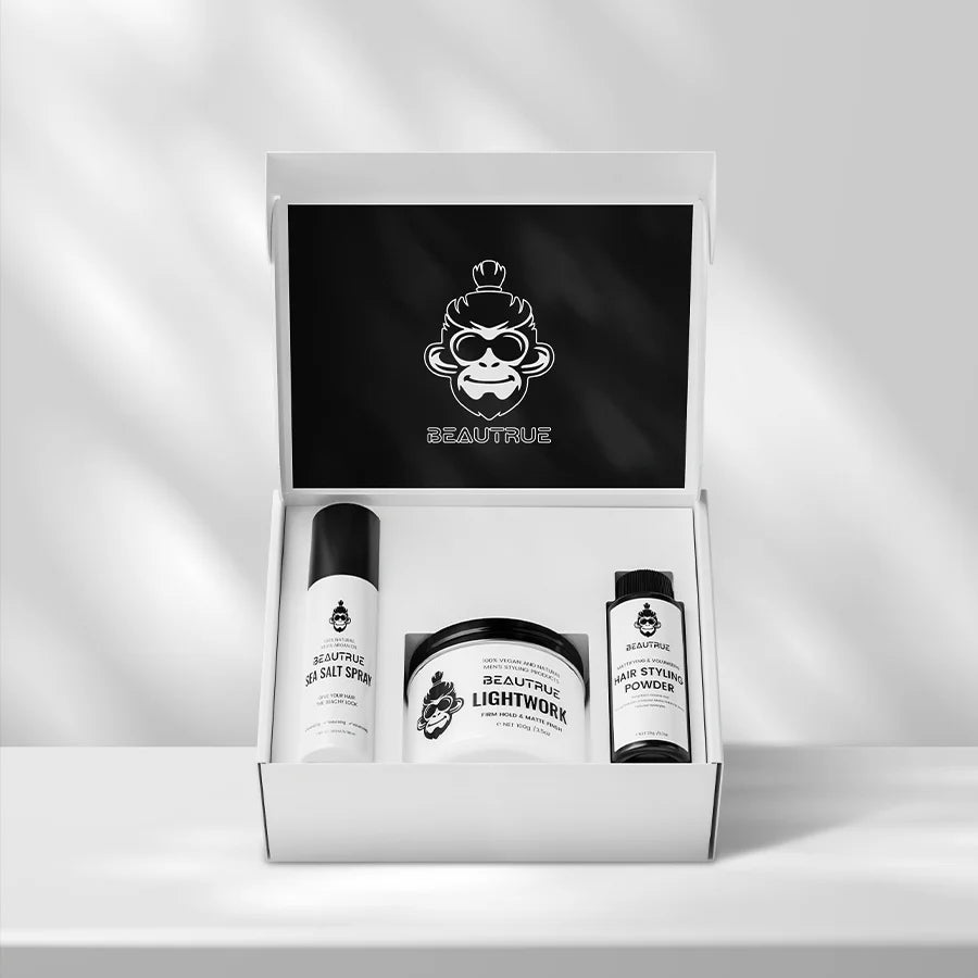 BEAUTRUE Private Custom Luxury Hair Styling Kit Volumizing Powder Clay Pomade Sea Salt Spray for Hair Texture Volume Styling 