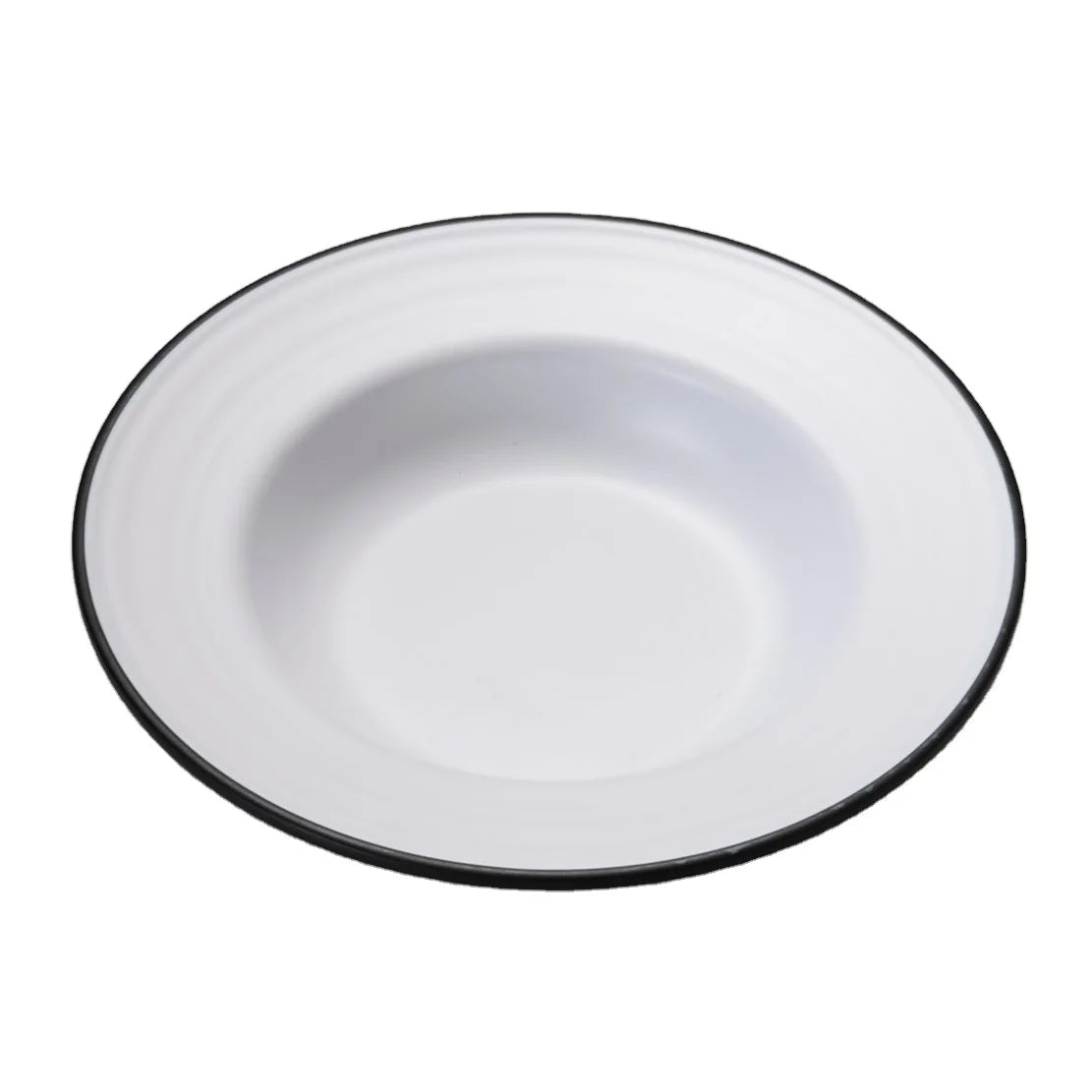 Two Tone Round Deep Plate Eco-Friendly Melamine Matted Plastic Dinner Plate for Fruit Salad & Pasta Serving with Frost Techni