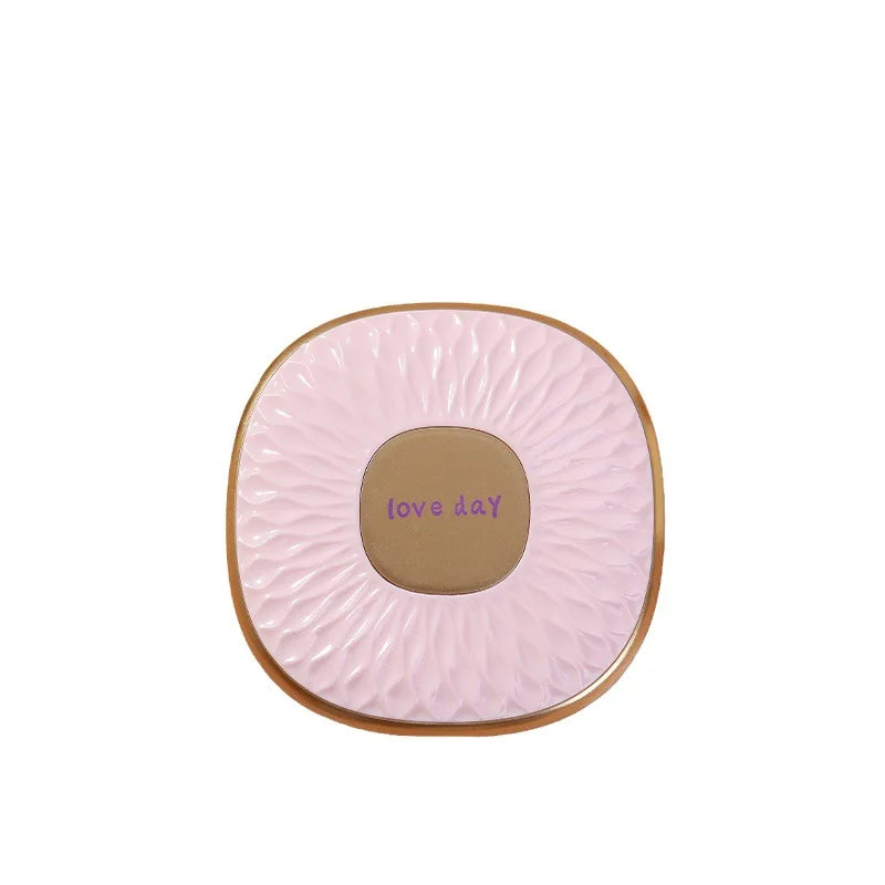 Fashionable Mini Double-Sided Square ABS Makeup Mirror Portable Pocket Cosmetic Giftware with Vintage Folding Silver Design
