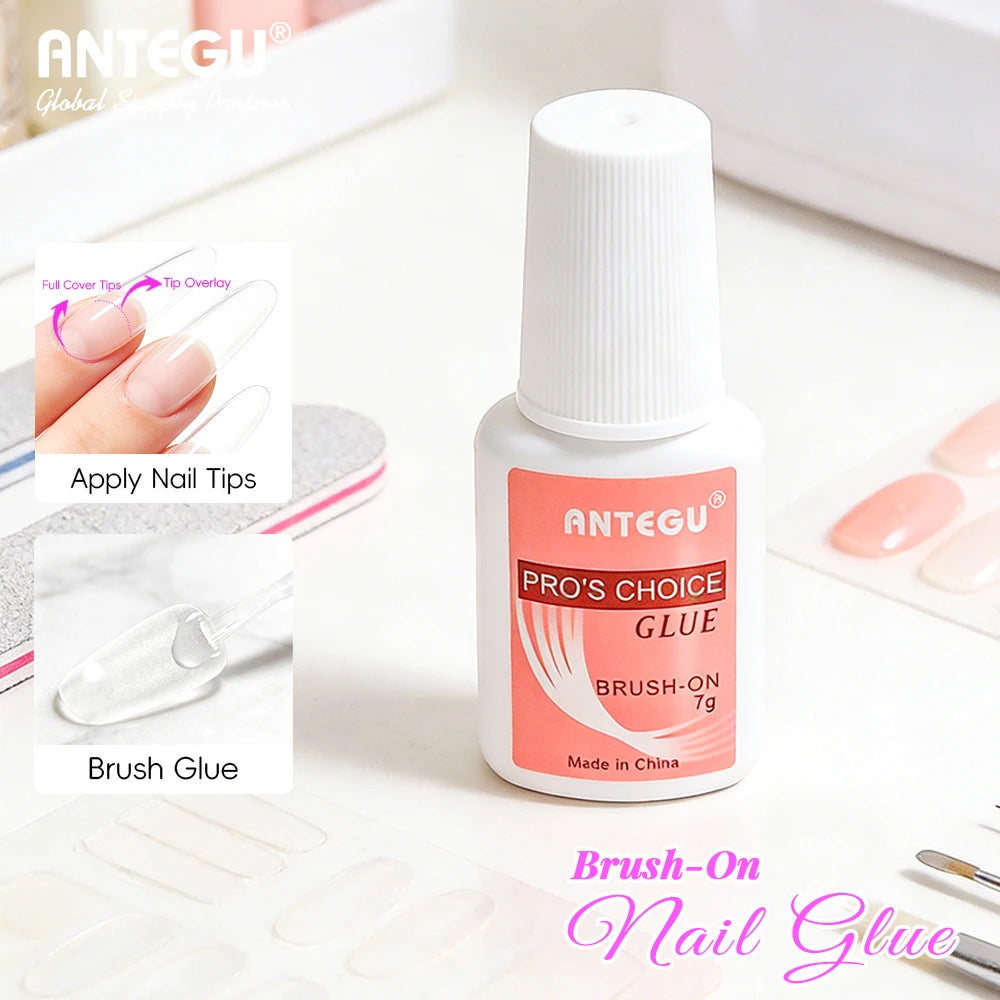 ANTEGU Fast-Dry Nail Adhesive Nail Salon Beauty New Style Nail GLue Brush on Without UV Lamp