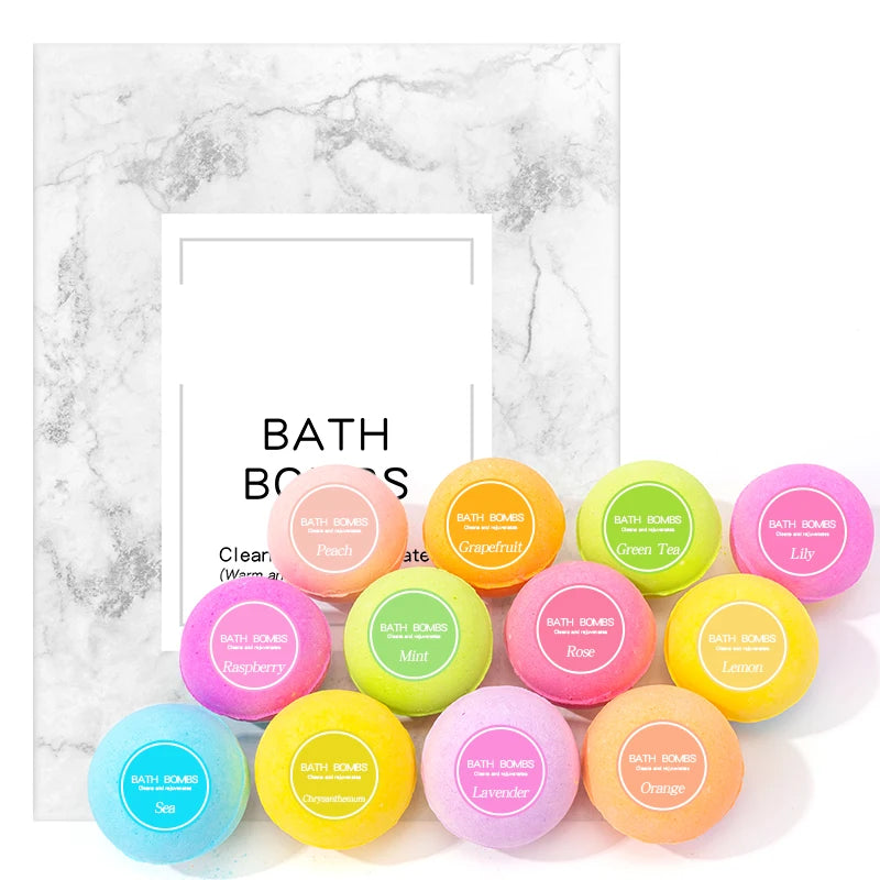 Private Label Luxury Cheap 100% All Natural Fragrance Oil Bath Bombs with Rings Skin Care 60g Mixed Color Gift Box