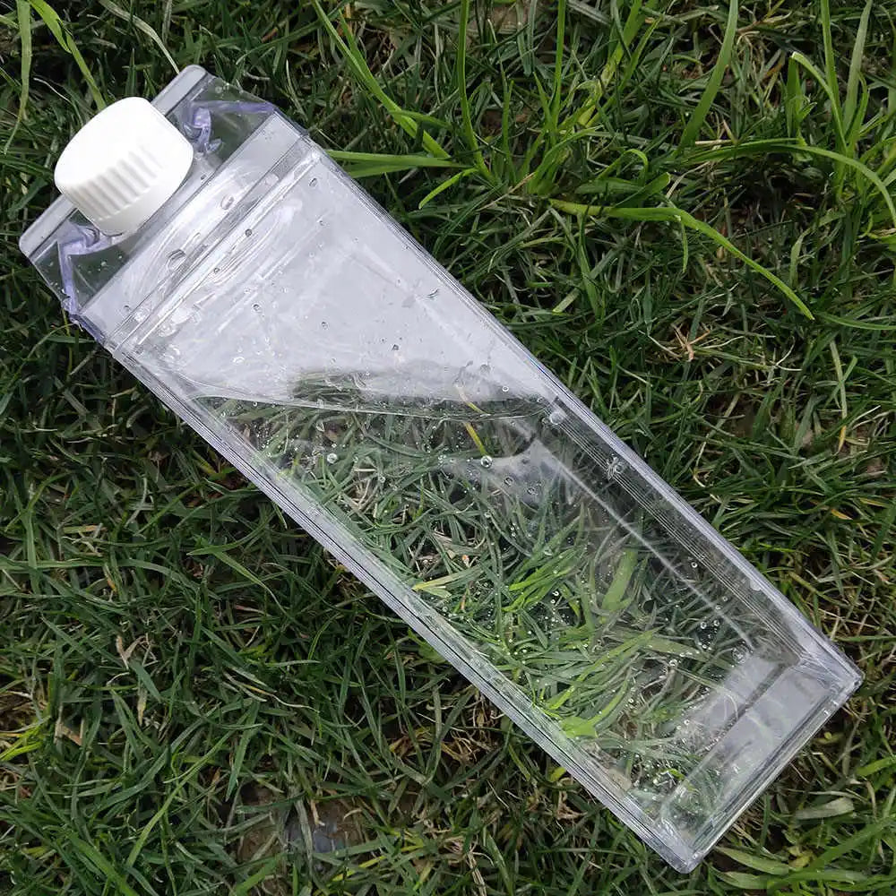 Wholesale Products 1000ml Plastic Pink Transparent Colored Acrylic Milk Box Carton Shaped Water Bottle Milk Bottles 1000ml