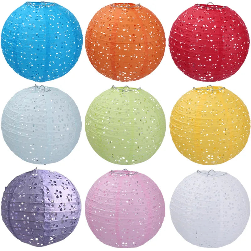 Wholesale New Hollow Flower Lantern Portable Colorful Paper Lantern for Home Party Holiday Birthday Decoration