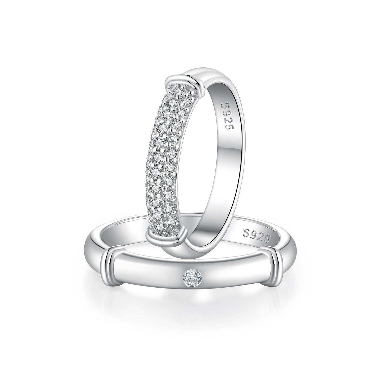 Personalized Original 925 Sterling Silver Rings Wedding Rings Couple Set 3A Zircon Engagement Fine Jewelry Finger Ring for Wo