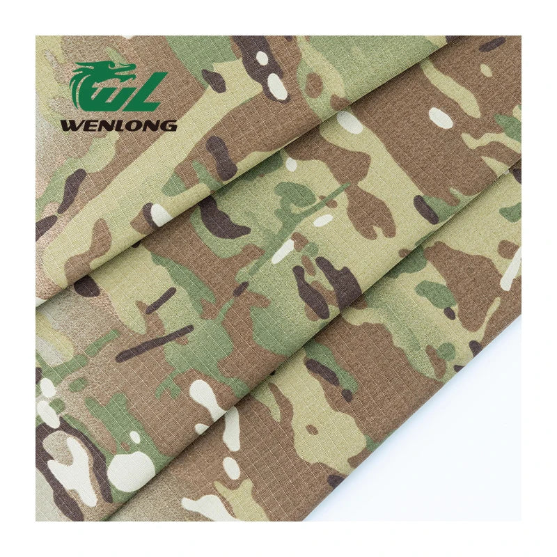 RTS TC 80/20 Poly/Cotton Camouflage Ripstop Fabric Flame Retardant Woven Lightweight Plaid Tear-Resistant for Uniform Dress