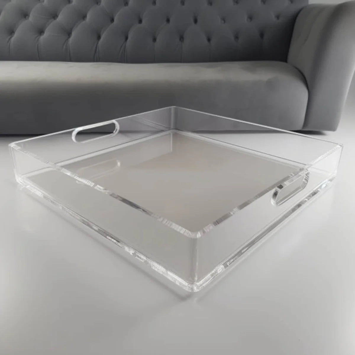 UMI NK0400 Square Clear Large Acrylic High Transparency Customizable Size & Logo Serving Tray for Restaurant Home & Hotel Use