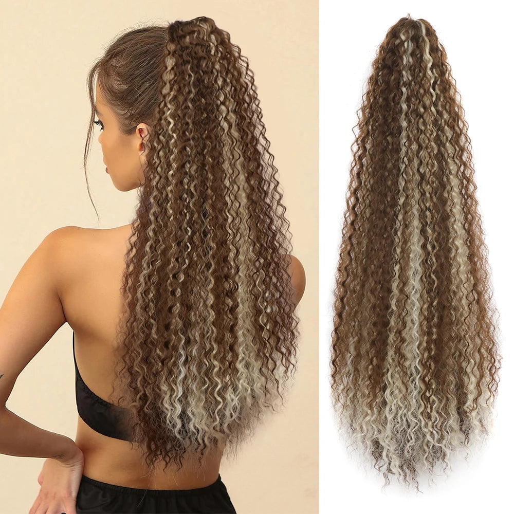 New Arrival Synthetic Hair High Temperature Fiber Fluffy Water Wave Passion Claw Clip in Ponytail Extensions for Women Daily
