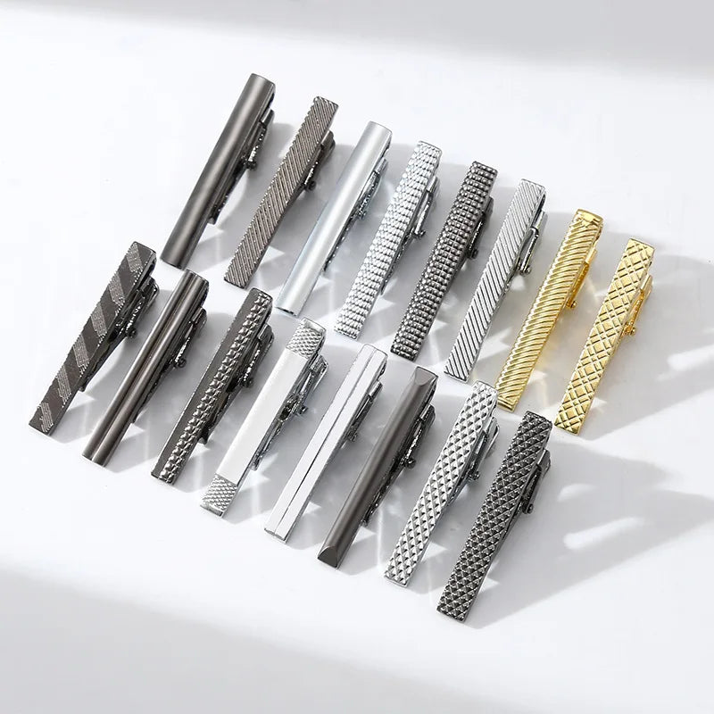Gold Men's 4cm Short Fashion Tie Clip Silver Mirror Narrow Tie Lapel Clip Wedding Gift Iron