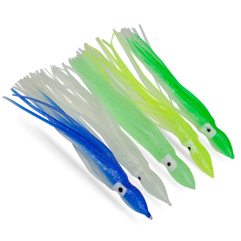 Wholesale Saltwater Soft Bait Fishing Lure Octopus Squid Skirts 5cm 15cm Sizes for Freshwater Fish Salmon for River Stream