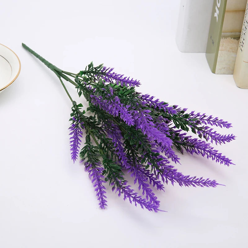Duofu Lavender Plastic Flowers Provence Style Home Decoration Flowers Wholesale Wedding Flowers
