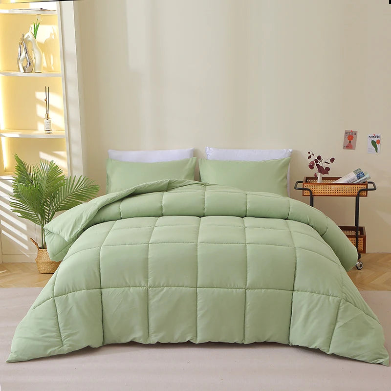 95GSM 100% Polyester Summer Quilted Bedding Quilt Comforter Set With 2 Pillowcases