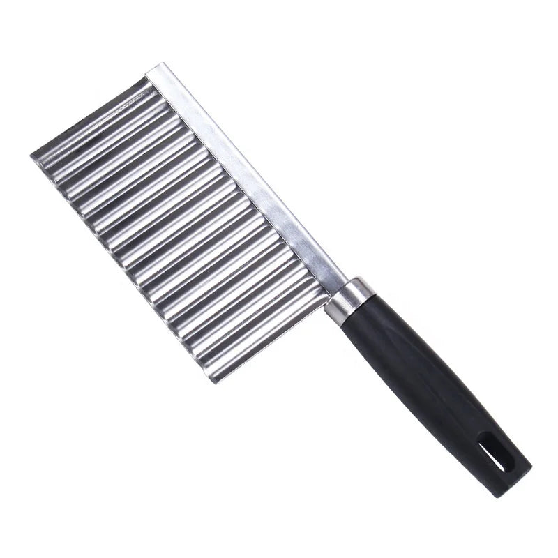 French Fry Cutter PP+Stainless Steel Wavy Edged Cutter Knife Kitchen Gadget Vegetable Fruit Potato Peeler Cooking Tools
