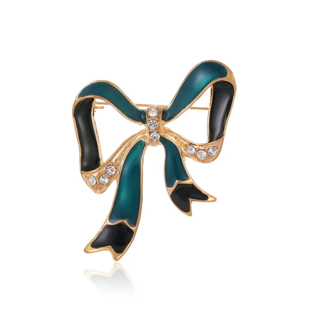 DRAL1107 New Medieval Style Bow Brooch With Small Fragrance and Oil Drop Enamel Brooch Retro Personality Brooch