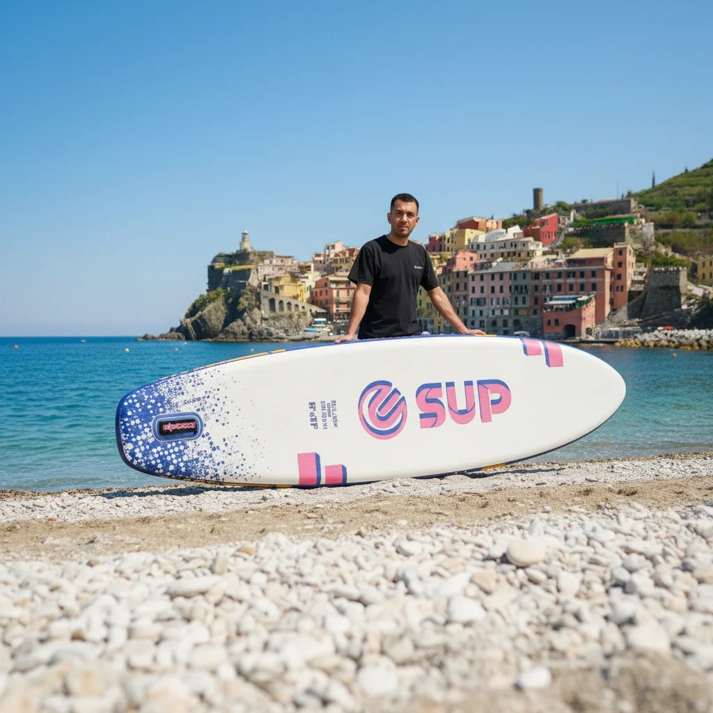 Ultra Wide Paddle Board for Paddle Fishing E-SUP Inflatable SUP with Soft Surf Water Sports