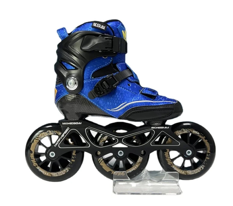 New Style Super Quality Customized Brand Inline Happy Skates PU Wheels 90/100/110mm Aluminum Chassis Microfiber Lining Red/Bl