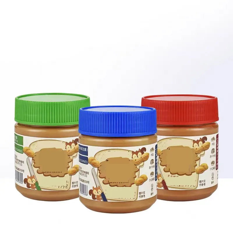 300ml & 950ml Round PET Plastic Peanut Butter Jars Empty PP Cans for Food Cookies Chocolate Snacks Industrial Use