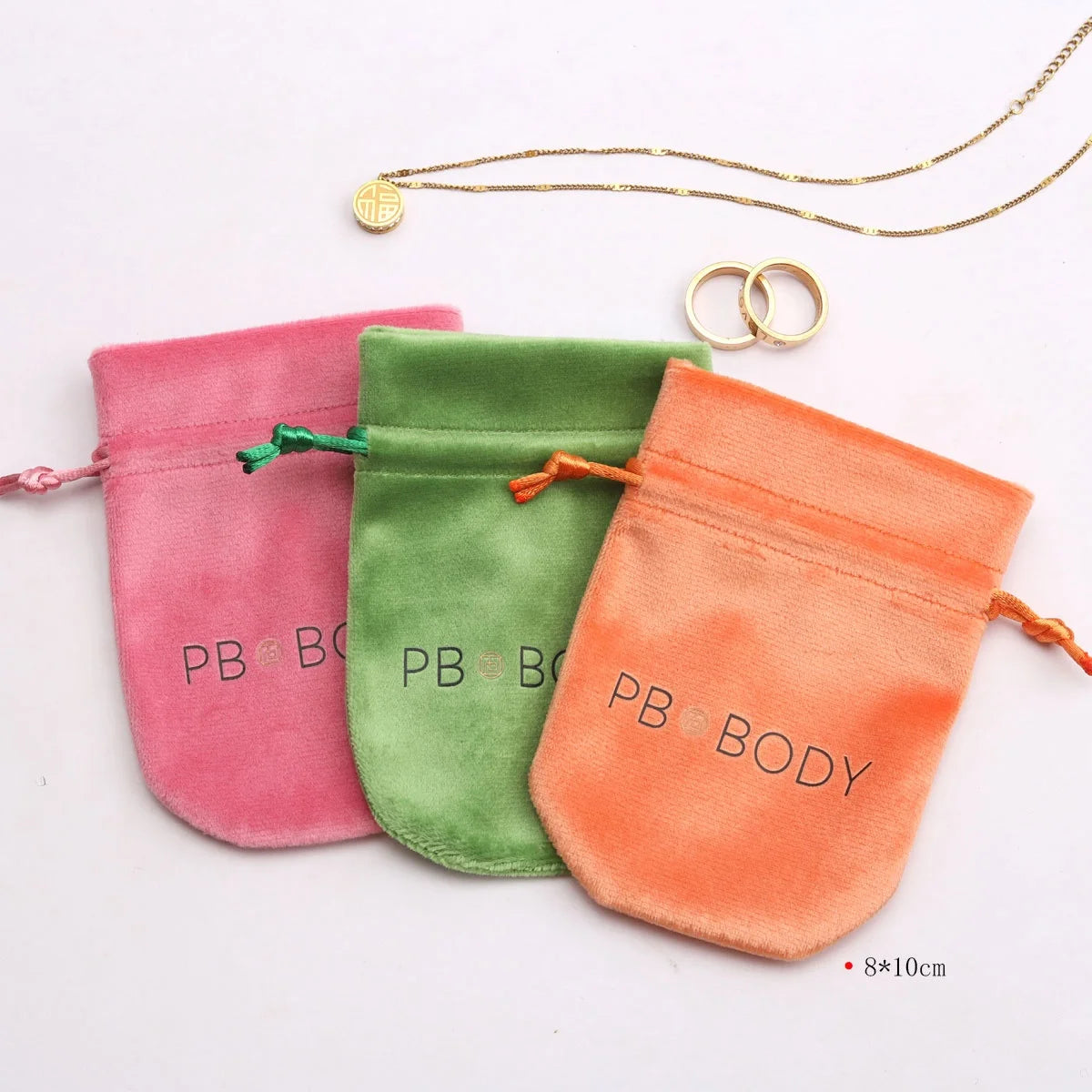 Custom Logo Printed Colorful Earring Candy Ring Storage Velvet Bag Soft Luxury Smart Watch Gift Jewelry Drawstring Velvet Pou