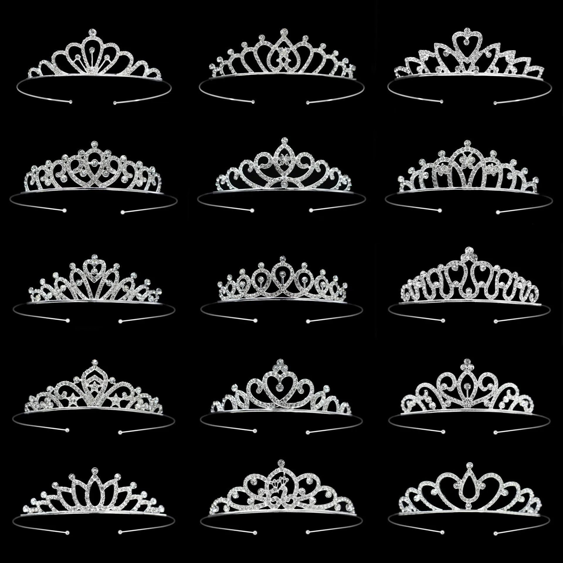 Wholesale Cheap Children Performance Crown 31 Styles Girl Hair Hoop Mini Birthday Gift Tiara Crown Cake Topper Crown
