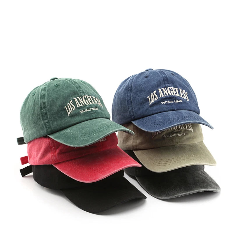 6 Panel Embroidered Vintage Washed Cotton Distressed Dad Hat Adjustable Unstructured Baseball Cap for Women Men