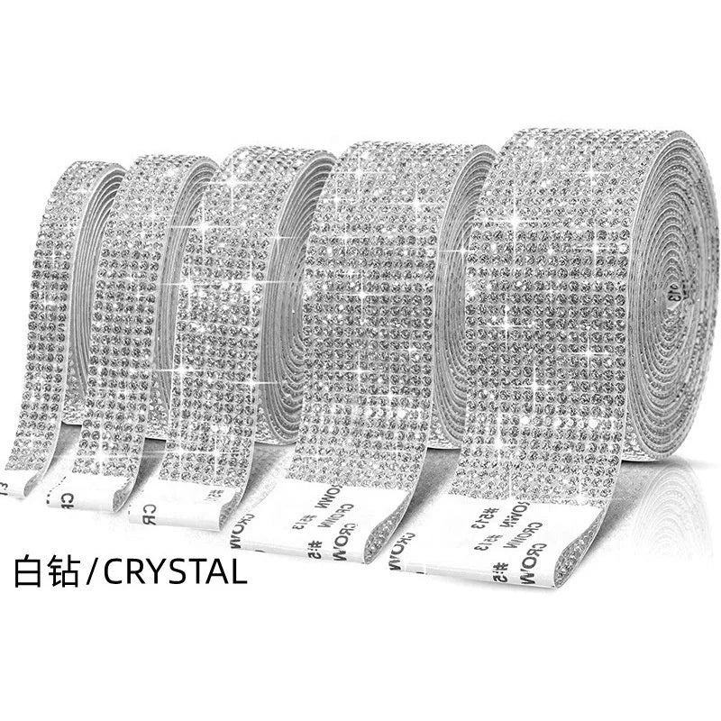 Popular Trends Self-adhesive Hot Fix Multicolor Rhinestone Trim for Wedding Dress Decoration