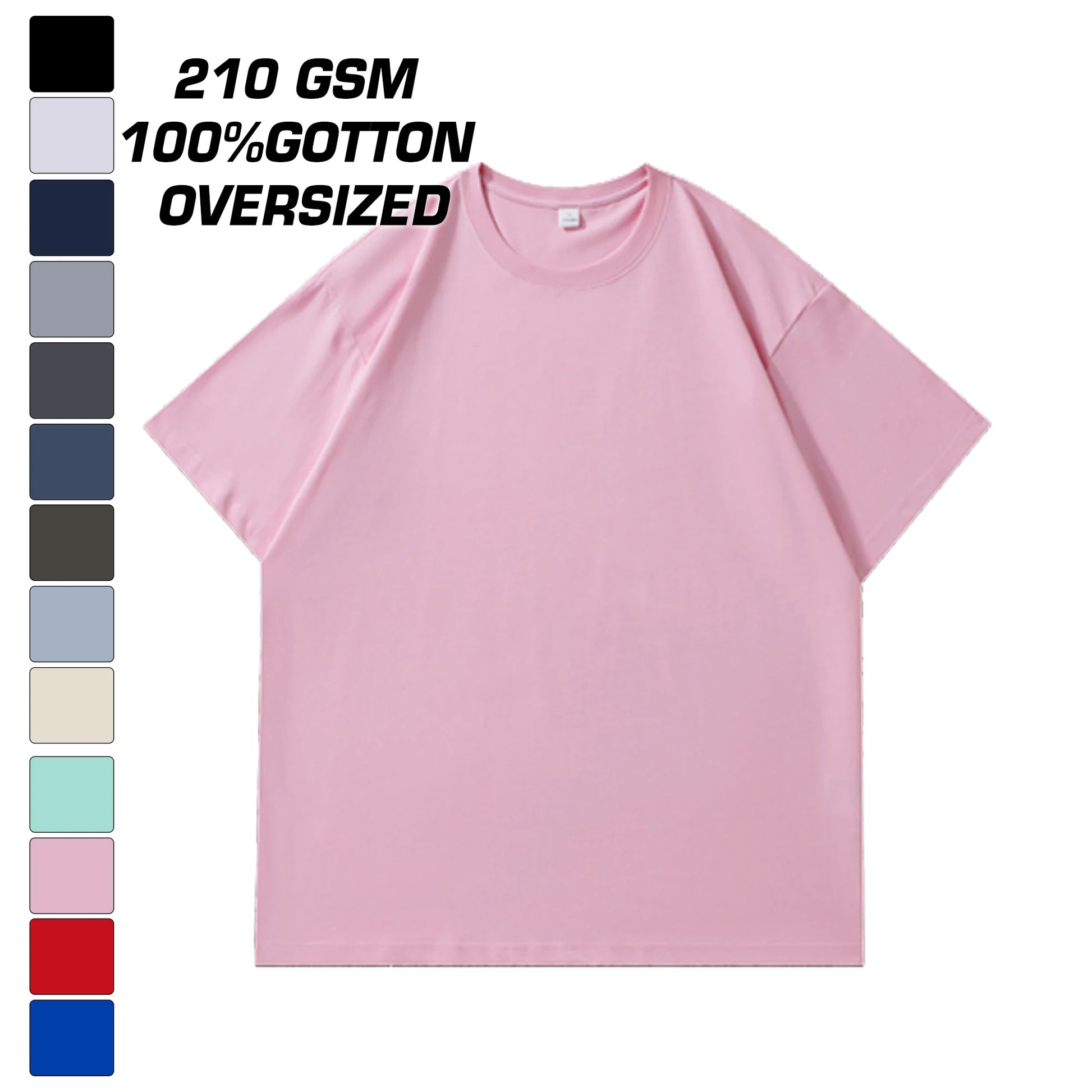 Hip Hop Plain Blank 210gsm Drop Shoulder Boxy Fit T-Shirt 100% Cotton Wholesale O-Neck Oversize Hombre T Shirt