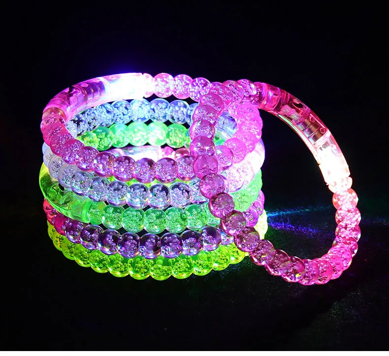 Glow Sticks LED Flashing Glow Dark Wrist Bangle Bracelet Customized Color Logo Sustainable Plastic for Party Wedding Decorati