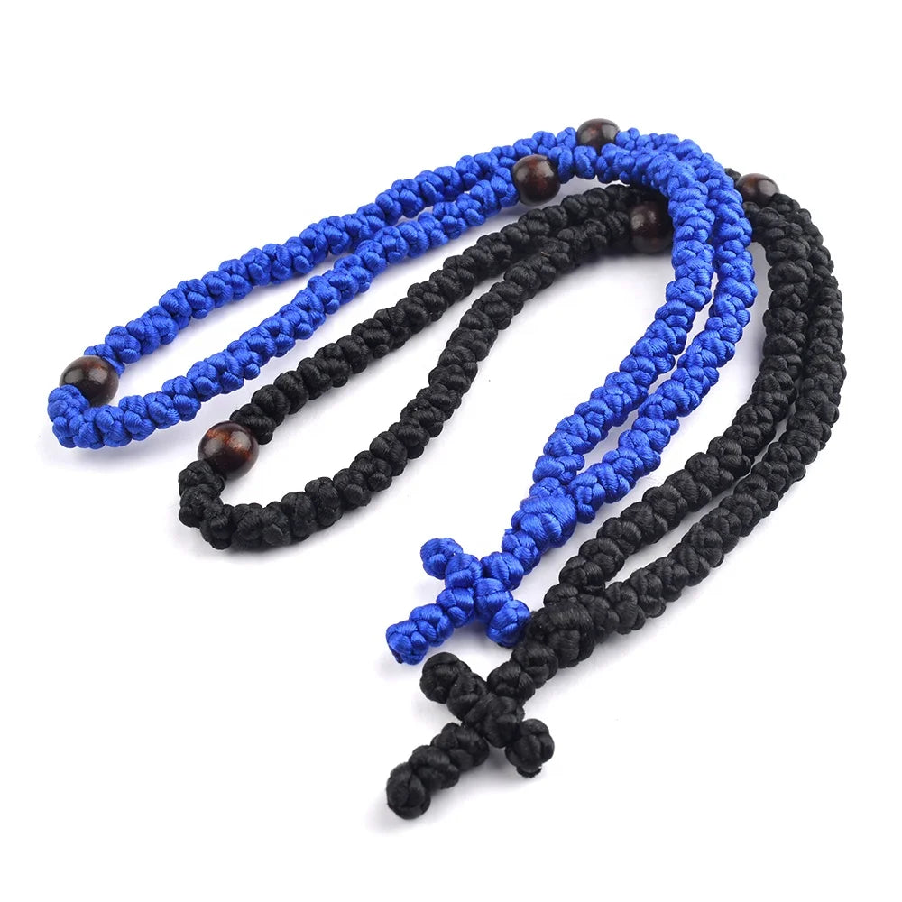 Orthodox Blessed 100 Knots Rosary Catholic Wooden Beads Prayer Rope Rosary Komboskini Russian Greece Rosary