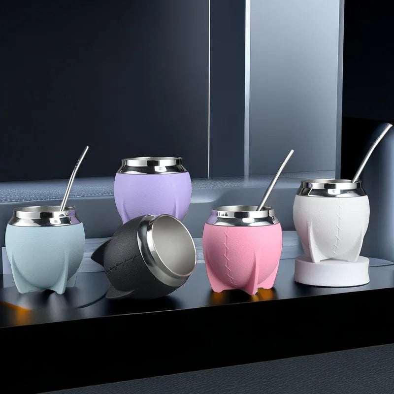 New 304 Stainless Steel Vacuum Mate Cup Argentina Mate Tea Cup Thermos Cup Creative Coffee Mug Travel Water Bottle
