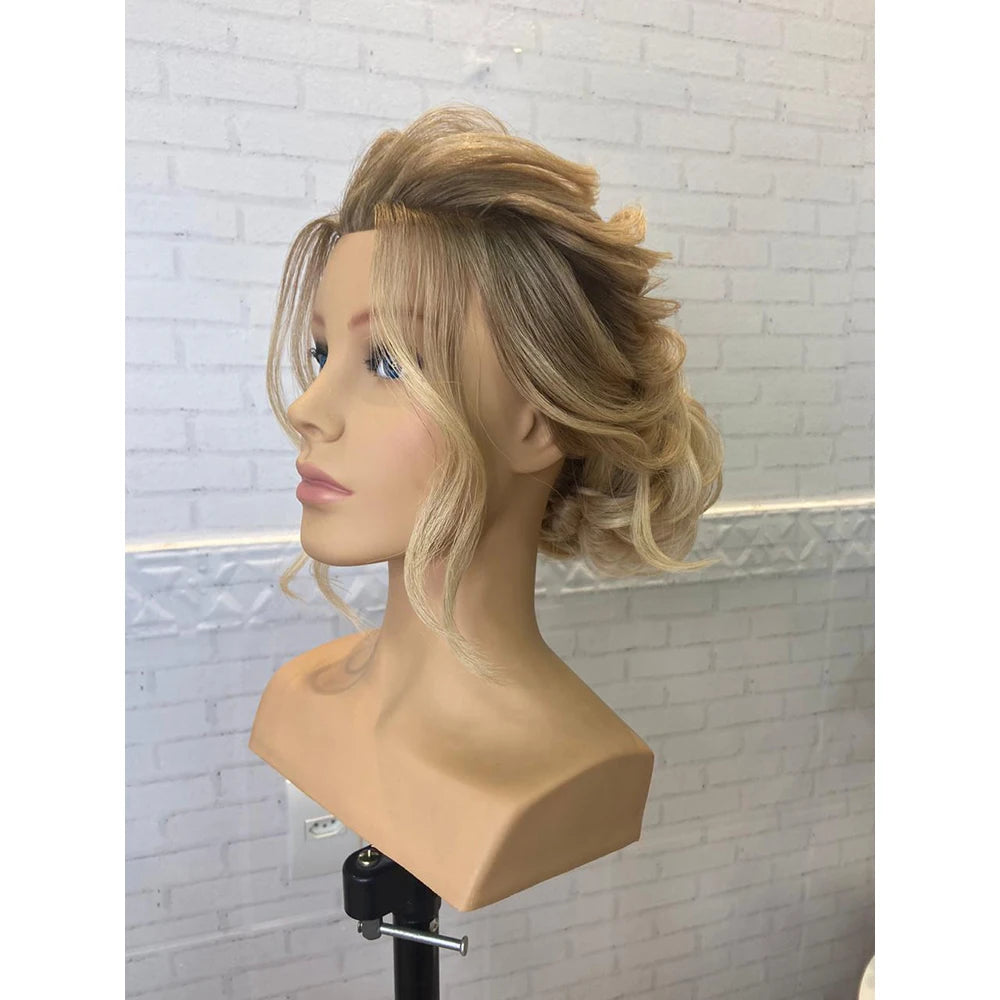Europe Face Woman Bridal Human Hair  Mannequin   With Shoulder for Academy School