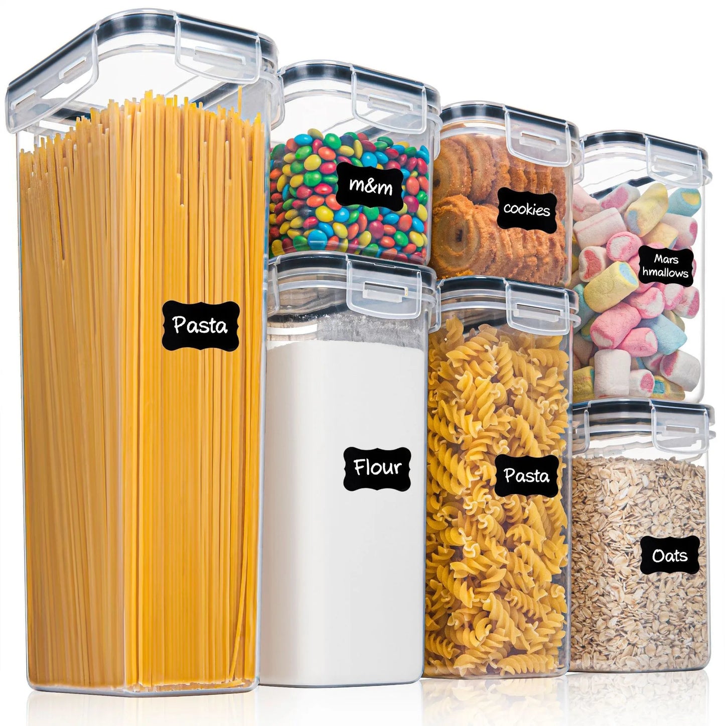 Easy Open Airtight Transparent Storage Boxes for Kitchen Storage 6-10 Pieces Fridge Organiser Airtight Storage Container