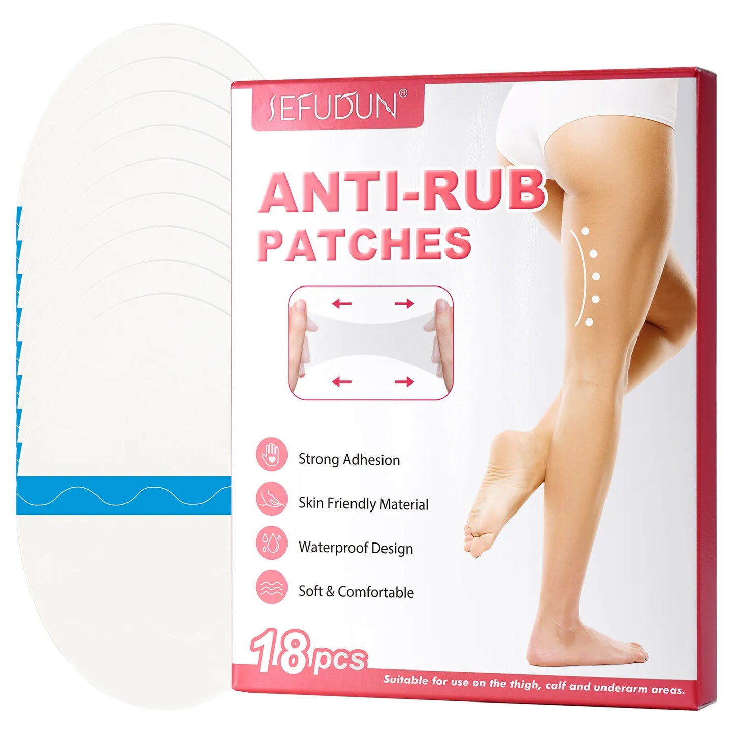 SEFUDUN ultra Thin Invisible Waterproof Self Adhesive Anti Rub Patch Solid Anti Wear Patch Inner Thigh Anti-wear Patch