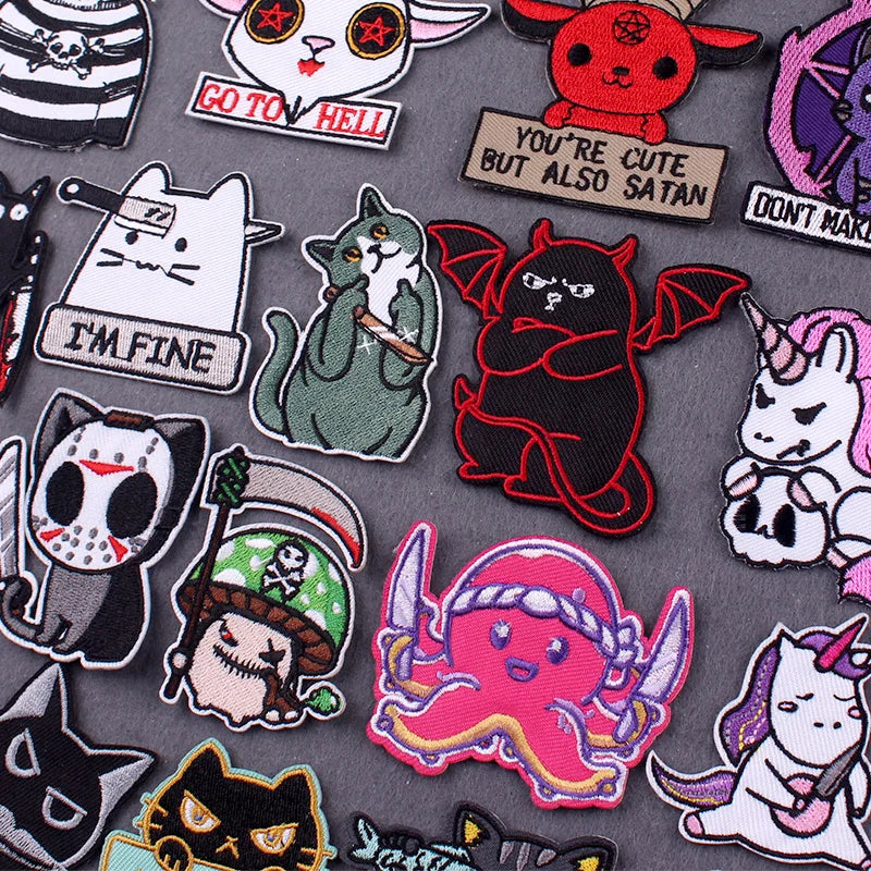 Cool Cat Patch Iron on Embroidered Patches for Clothing Wholesale Custom High Quality Patches