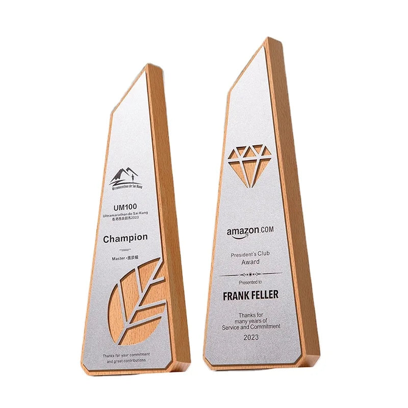 Personalized Trophies Manufacturer Wholesale Latest Award Trophy  Custom Crystal Wooden Award Trophy MH-NJ00796