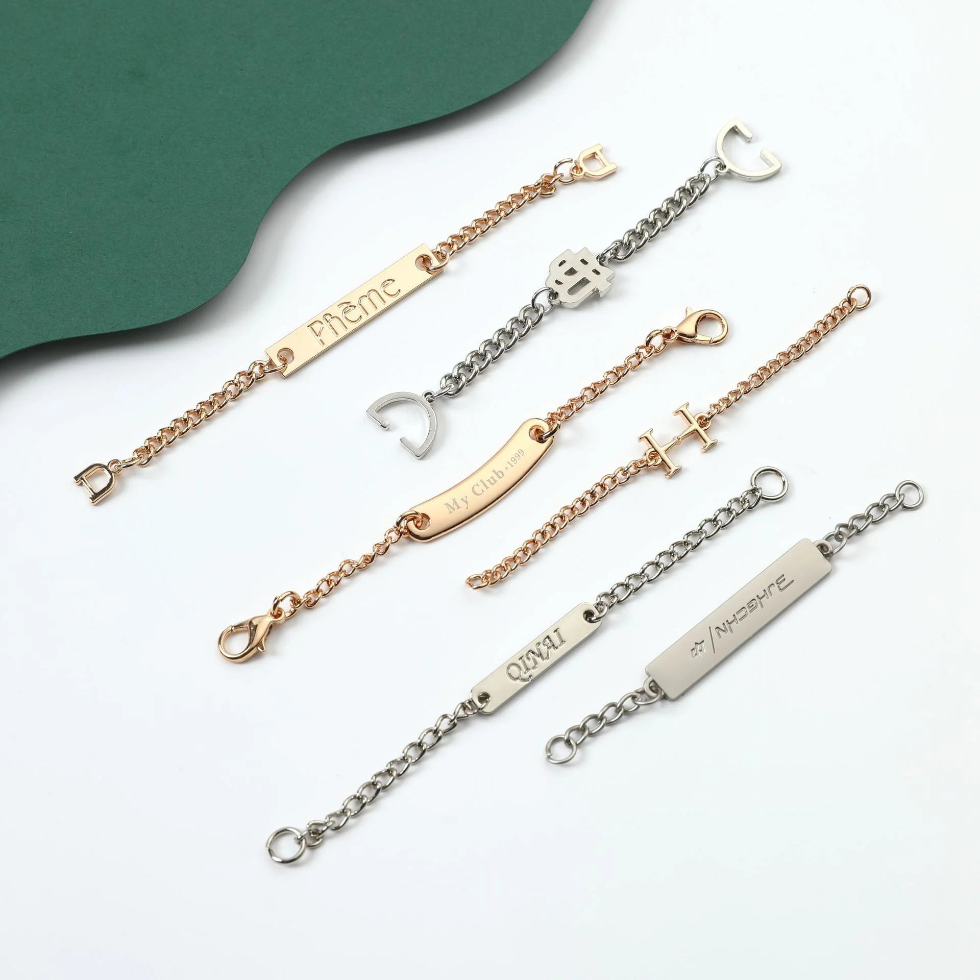 Brand Accessories Adhesive Back Hardware Letter Labels Tag Eco-Friendly DIY Clothing Logo Trademarks Metal Label for Garment